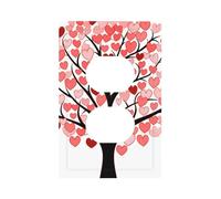 Plaque murale décorative à 1 prise duplex pour la Saint-Valentin, motif arbre d'amour rose pour chambre à coucher, salon