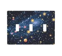 Plaque murale décorative à 3 interrupteurs à bascule, motif constellation, amas d'étoiles, galaxies