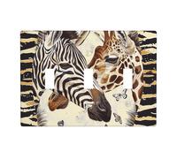 Plaque murale décorative à 3 interrupteurs à bascule, motif zèbre et girafe