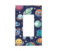 Plaque murale décorative à bascule 1 gang - Astronaute, Alien UFO Planet - Pour chambre à coucher, salon