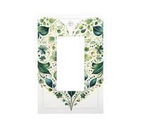 Plaque murale décorative à bascule 1 gang - Feuilles vertes - En forme d'amour - Pour chambre à coucher, salon