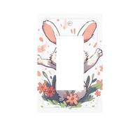 Plaque murale décorative à bascule 1 gang - Joli petit lapin - Pour chambre à coucher, salon