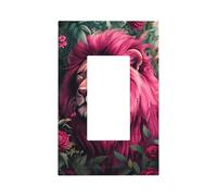 Plaque murale décorative à bascule 1 gang - Motif lion rose - Pour chambre à coucher, salon