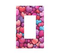 Plaque murale décorative à bascule 1 gang - Motif petit cœur rose - Pour chambre à coucher, salon