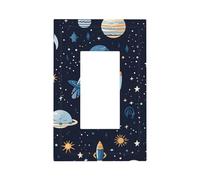 Plaque murale décorative à bascule 1 gang - Rocket Planet - Vaisseau spatial - Pour chambre à coucher, salon