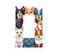 Plaque murale décorative à bascule 1 gang - Un bouquet de chiens mignons - Couvercle d'interrupteur pour chambre à coucher, salon