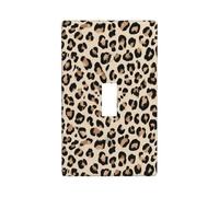 Plaque murale décorative à bascule simple pour cuisine, ferme, chambre à coucher, salle de bain, beige clair imprimé léopard