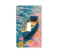 Plaque murale décorative à bascule simple pour cuisine, ferme, chambre à coucher, salle de bain Motif bateaux flottants