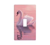 Plaque murale décorative à bascule simple pour cuisine, ferme, chambre à coucher, salle de bain Motif cygne blanc glissant à travers l'eau calme