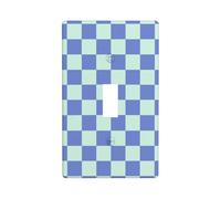 Plaque murale décorative à bascule simple pour cuisine, ferme, chambre à coucher, salle de bain - Motif damier bleu et beige