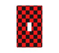 Plaque murale décorative à bascule simple pour cuisine, ferme, chambre à coucher, salle de bain - Motif échiquier rouge et noir