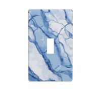 Plaque murale décorative à bascule simple pour cuisine, ferme, chambre à coucher, salle de bain - Motif marbre blanc et bleu