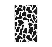 Plaque murale décorative à bascule simple pour cuisine, ferme, chambre à coucher, salle de bain - Motif peau de vache noire et blanche