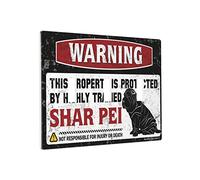 Plaque murale décorative à bascule unique avertissant cette propriété est protégée par un interrupteur Shar Pei hautement qualifié Plaques d'art Plaques multi-interrupteurs