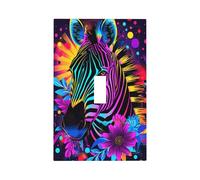 Plaque murale décorative à motif zèbre vibrant pour interrupteur à bascule simple, 7,6 x 12,7 cm (3 x 5 pouces)