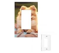 Plaque murale décorative à poils courts de Poméranie - Plaque de sortie pour interrupteur à bascule - Pour chambre à coucher, cuisine, salon