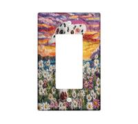 Plaque murale décorative amusante en forme de chien dalmatien à 1 voie, motif marguerites printanières, taille standard, façade électrique pour chambre à coucher, salon