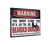 Plaque murale décorative avec avertissement « This Property Is Protected By A Highly Trained Dragon Barbu » - Plaque murale pour interrupteur