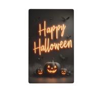 Plaque murale décorative avec chauve-souris et citrouille - Plaque murale vierge - 1 gang - Pour cuisine, salle de bain - Dimensions : 11,4 x 7 cm