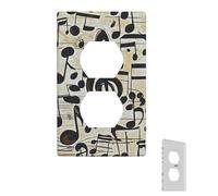 Plaque murale décorative avec notes de musique - Plaque murale décorative - 1 interrupteur à bascule - Pour chambre à coucher, cuisine, salon