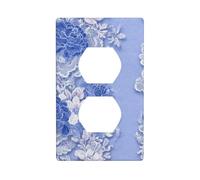 Plaque murale décorative bleue vintage en dentelle et motif floral pour cuisine, salle de bain, 7 x 11,4 cm