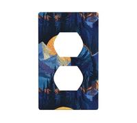 Plaque murale décorative brodée à la main pour interrupteur Motif loup 7 x 11,4 cm