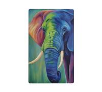 Plaque murale décorative colorée éléphant Haad pour cuisine, salle de bain, taille 11,4 x 7 cm