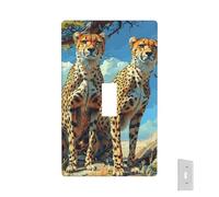 Plaque murale décorative - Couvercle d'interrupteur léopard cool - 1 plaque d'interrupteur - Façades électriques de taille standard - Plaque murale pour cuisine et chambre à coucher