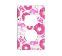 Plaque murale décorative Duplex - Flamant rose et beignets - Décoration murale flexible pour salon, chambre à coucher, salle de bain