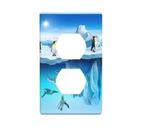 Plaque murale décorative Duplex - Motif pingouins sur l'iceberg - Flexible - Pour salon, chambre à coucher, salle de bain