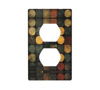 Plaque murale décorative duplex pour prise électrique - Plaque de commutation de qualité pour décoration d'intérieur - 11,4 x 7 cm - Motif texturé
