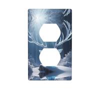 Plaque murale décorative duplex pour prise électrique - Plaque d'interrupteur pour décoration d'intérieur - 11,4 x 7 cm - Motif bois de cristal givré