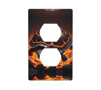 Plaque murale décorative duplex pour prise électrique - Plaque d'interrupteur pour décoration d'intérieur - 11,4 x 7 cm - Impression de coquillage de tortue de lave