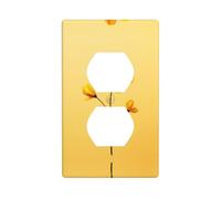 Plaque murale décorative duplex, prise électrique, interrupteur de qualité, plaque d'interrupteur pour décoration d'intérieur, 11,4 x 7 cm, petite image de fleur jaune