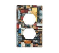 Plaque murale décorative duplex - Prise électrique - Interrupteur de qualité supérieure - Plaque d'interrupteur pour décoration d'intérieur - 11,4 x 7 cm - Fragments de mémoire