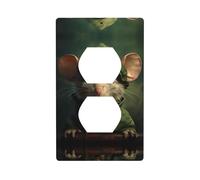 Plaque murale décorative duplex - Prise électrique - Interrupteur de qualité supérieure - Plaque d'interrupteur pour décoration d'intérieur - 11,4 x 7 cm - Motif petite souris cocu