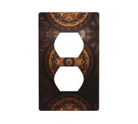 Plaque murale décorative duplex - Prise électrique - Interrupteur de qualité supérieure - Plaque d'interrupteur pour décoration d'intérieur - 11,4 x 7 cm - Grande image ronde