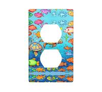 Plaque murale décorative duplex tortue et poisson, matériau PC, adapté pour les zones résidentielles et commerciales