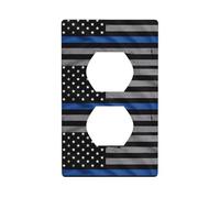 Plaque murale décorative Duplex YUGTAEE Ligne bleue Américaine Fine Drapeau Impression Décoration murale Flexible pour salon, chambre à coucher, salle de bain