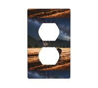 Plaque murale décorative Duplex - YUGTAEE - Motif élan dans la prairie - Décoration murale flexible pour salon, chambre à coucher, salle de bain