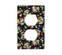 Plaque murale décorative Duplex - YYHHAOFA - Sensibilisation à l'autisme - Pièces de puzzle - Motif cœur - Décoration murale flexible pour salon, chambre à coucher, salle de bain