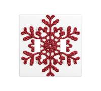 Plaque murale décorative en crochet Motif flocon de neige Rouge Taille standard 11,4 x 11,4 cm