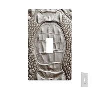 Plaque murale décorative en cuir de crocodile - Couvercle d'interrupteur - 1 plaque d'interrupteur - Façades électriques de taille standard - Plaque murale pour cuisine et chambre à coucher