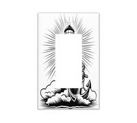 Plaque murale décorative en forme d'ancre nautique - Taille standard - Motif phare blanc et noir - Pour décoration de chambre à coucher, salon