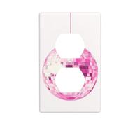 Plaque murale décorative en forme de boule disco rose pour cuisine, salle de bain, 7 x 11,4 cm