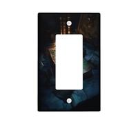 Plaque murale décorative en forme de carte au trésor magique - 1 interrupteur à bascule - Routes nautiques de l'océan - Taille standard - Plaque frontale électrique pour chambre à coucher, salon