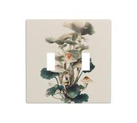 Plaque murale décorative en forme de champignons - Art japonais - 11,4 x 11,4 cm