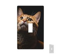 Plaque murale décorative en forme de chat - Couvercle d'interrupteur - 1 interrupteur - Façades électriques de taille standard - Pour cuisine, chambre à coucher