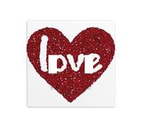 Plaque murale décorative en forme de cœur avec mot « Love » pour la Saint Valentin - Taille standard - 11,4 x 11,4 cm