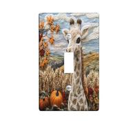 Plaque murale décorative en forme de girafe d'automne - 1 interrupteur à bascule unique - Façade électrique fantaisie pour cuisine et salle de bain - Motif animal
